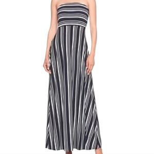 Banana Republic Strapless Black & White Maxi Dress